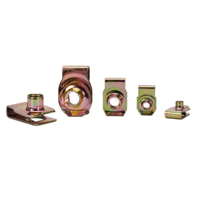 Закальцинированная сталь U Nut Sprig M4 M5 M6 M8 M10 18-8 Нержавеющая сталь Speed U Clip Nuts Retainer с голубой фосфатной отделкой