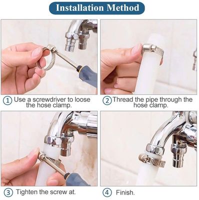 Нержавеющая сталь зажимы для шлангов червя для топливных линий сантехники регулируемый диапазон 1/4-2 в 6-51 мм цинк