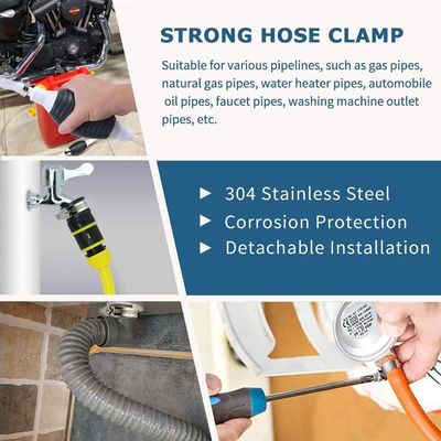 Нержавеющая сталь зажимы для шлангов червя для топливных линий сантехники регулируемый диапазон 1/4-2 в 6-51 мм цинк