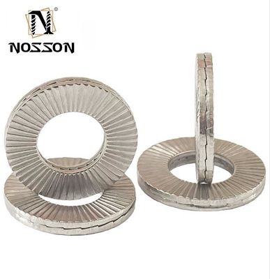 Медицинское обслуживание M3M4M5M6M8M10M12M14M16M18M20M22M24M27m30 Пролетный замок стиральные машины на заказ Углеродистая сталь Дакромет Двойной стек DIN25201