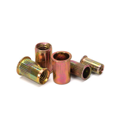 Метрический стандарт DIN Цинк желтохроматно-пластированные стальные вставные орехи с уменьшенной головой и нитью