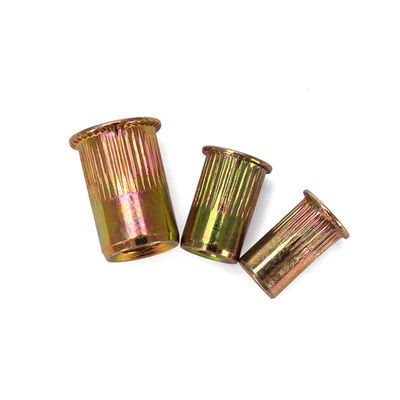 Пищевые напитки DIN Standard Zinc Plated Steel Rivnut Flat Head Threaded Rivet Insert Nutsert Knurled Cap Nuts для промышленной промышленности