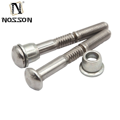 Яркая отделка C50L Dome Head Ring Grooved Lock Bolt с ореховым воротником Высокая прочность на растяжение Непокрытая нержавеющая сталь Непокрытая