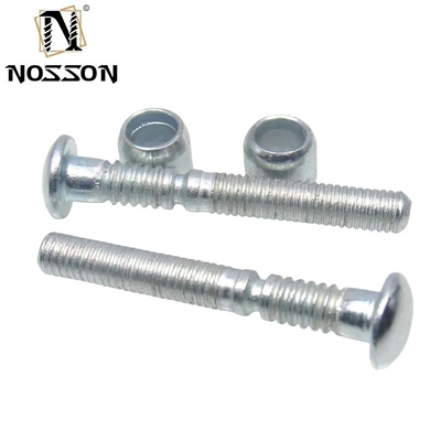 Яркая отделка C50L Dome Head Ring Grooved Lock Bolt с ореховым воротником Высокая прочность на растяжение Непокрытая нержавеющая сталь Непокрытая