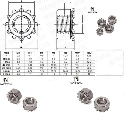 4-40 6-32 8-32 10-24 UNC ISO JIS Standard 18-8 Нержавеющая сталь Kep Nut Внешний зубный замок Нож Имперский дюйм для ваших требований
