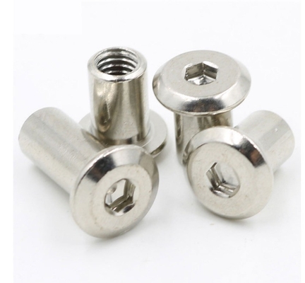 ANSI/ASME Стандарт M3 M4 M5 M6 M8 M10 M12 1/4 3/8 5/16 Углеродистая плоская круглая головка шестеренная орех для мебели бочковой орех