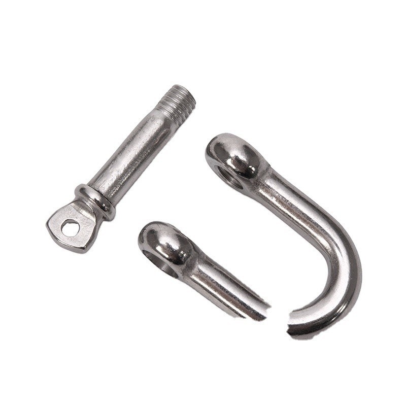 Полированное серебряное кольцо D для тяжелых применений из нержавеющей стали 304/316 M4-M16 с наконечником и винтовым штифтом