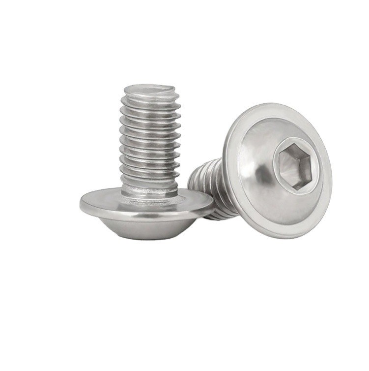 Плоская голова Черный розетка из нержавеющей стали Шестоугольный винт с фланцем Шестоугольный м3 м4 м5 м6 м8 м10 м12 м14 м16 м20