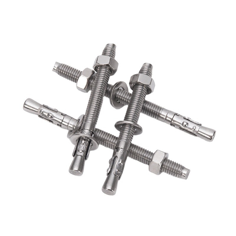 Устойчивый к коррозии DIN Standard Silver Steel Wedge Anchor Hot Dip Galvanized Expansion Anchor Bolts M6 M8 M10 M12 M16