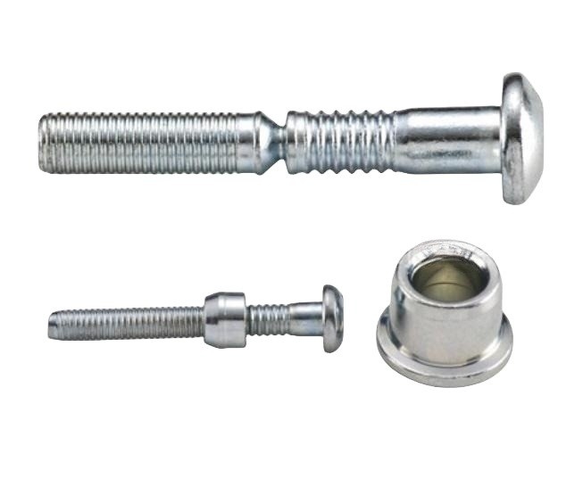 Яркая отделка C50L Dome Head Ring Grooved Lock Bolt с ореховым воротником Высокая прочность на растяжение Непокрытая нержавеющая сталь Непокрытая