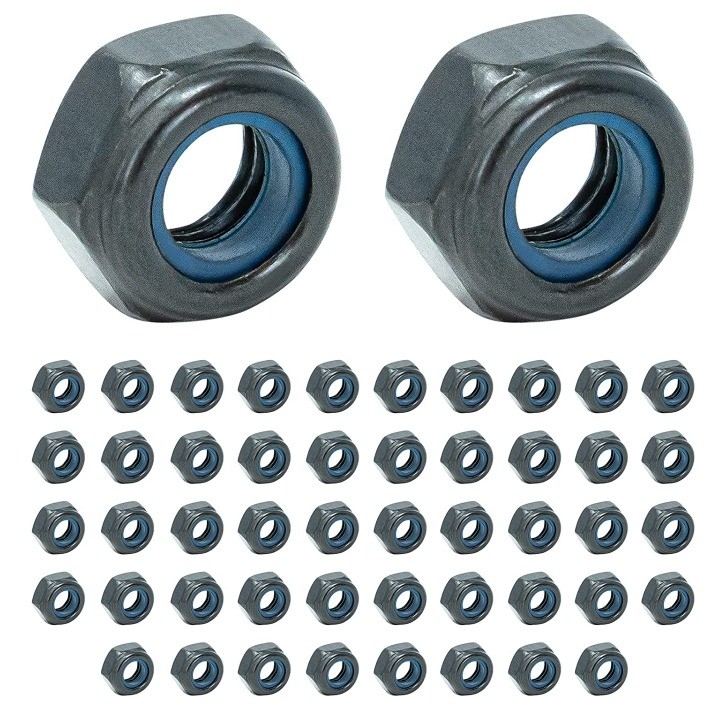 JIS Standard Self Threading M6 Hex Nuts с антивибрационными нейлоновыми замками, вставками из нержавеющей стали 201/304/316 Black Oxide Finish